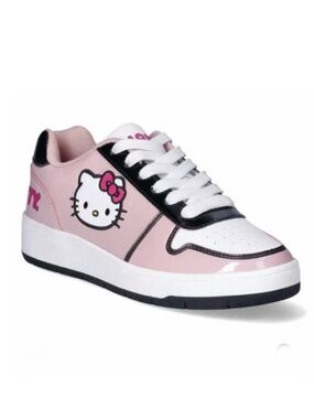 Hello Kitty Women’s Pink, White, And Black Casual Court Sneakers Size 9 NEW